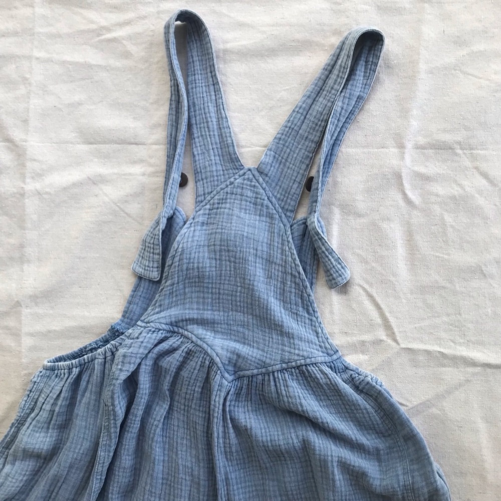 Crinkle Gauze Easel Overalls Wide Leg Boho Small - Picture 9 of 14